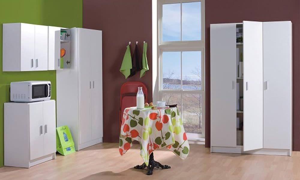 Multi Purpose White Wide Storage Cupboard 3 Door - Wood Velvet