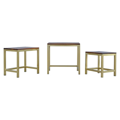 Chunky Gold Stool Set of 3 - Wood Velvet