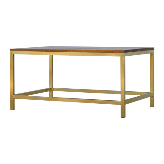 Rectangle Gold Coffee Table - Wood Velvet