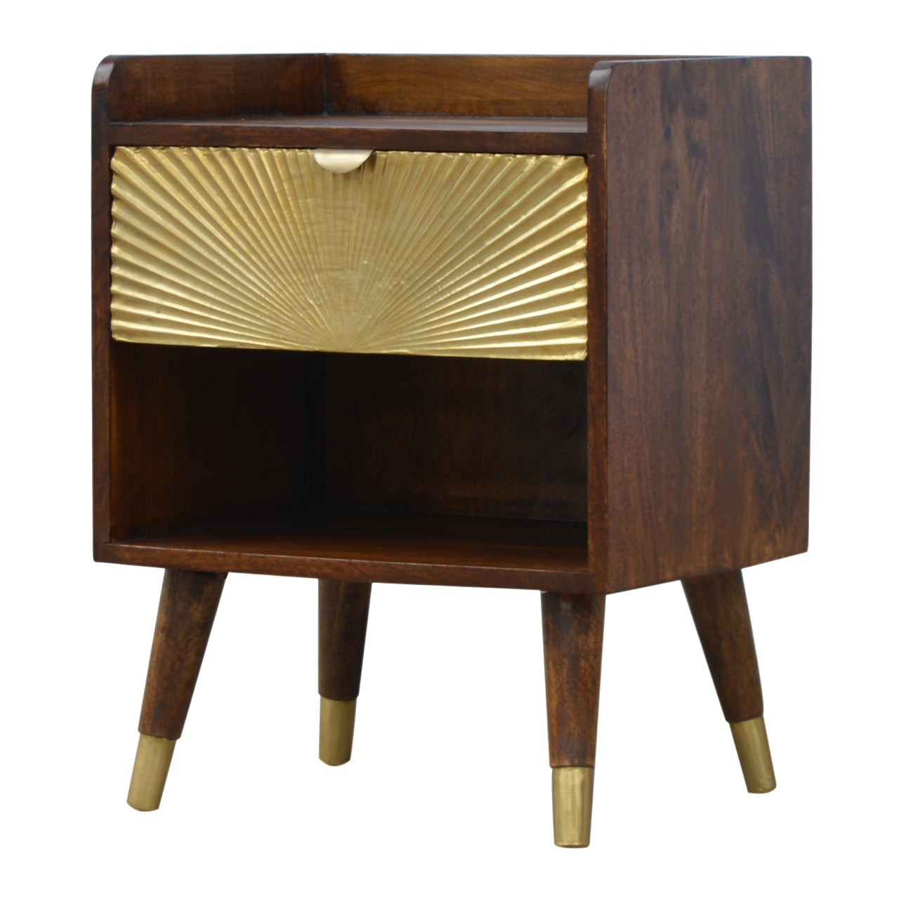 Manila Gold One Drawer Bedside - Wood Velvet