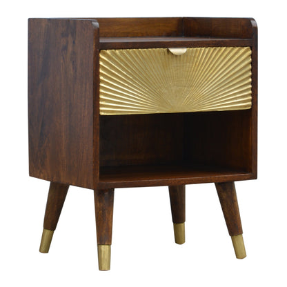 Manila Gold One Drawer Bedside - Wood Velvet