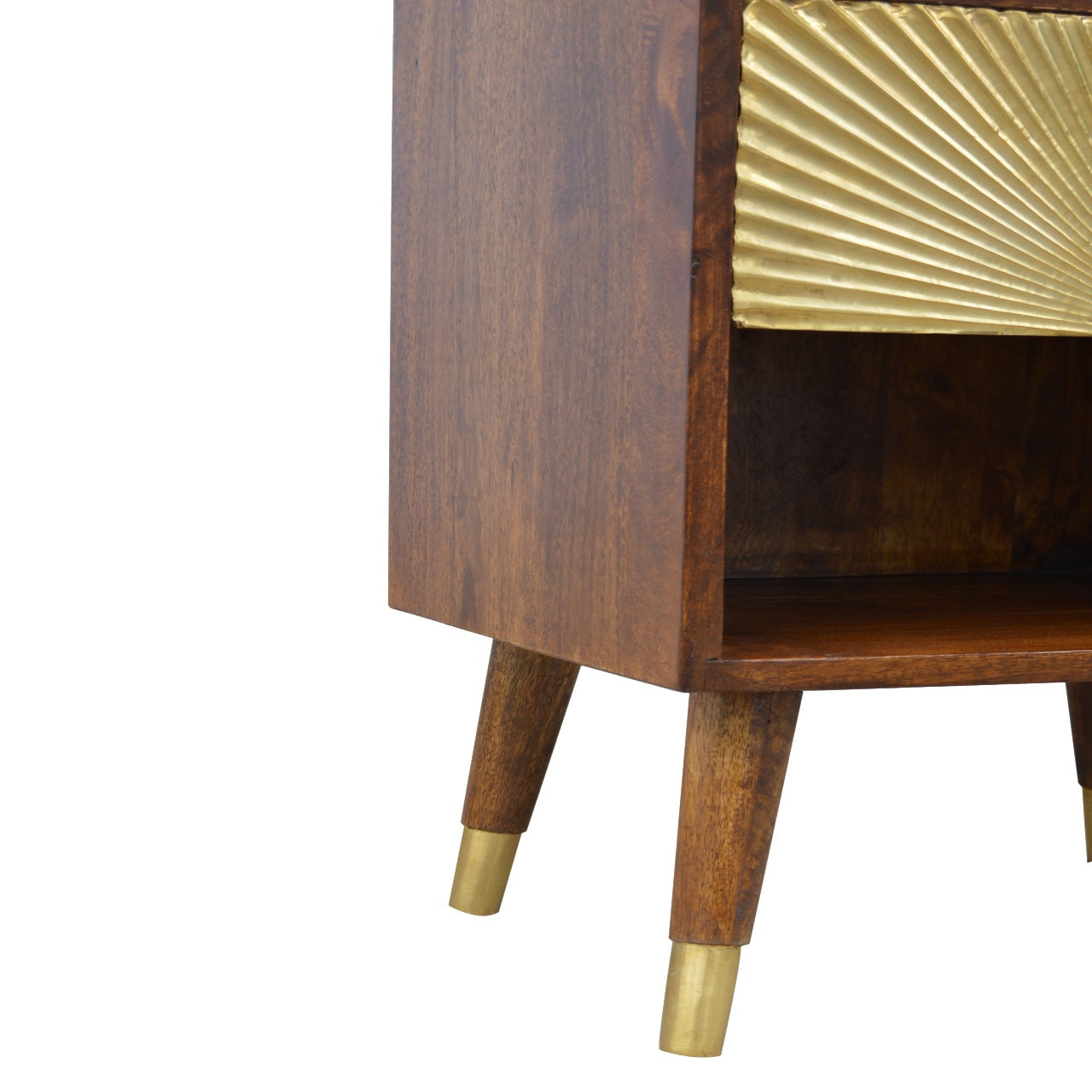 Manila Gold One Drawer Bedside - Wood Velvet