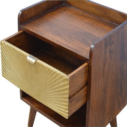 Manila Gold One Drawer Bedside - Wood Velvet