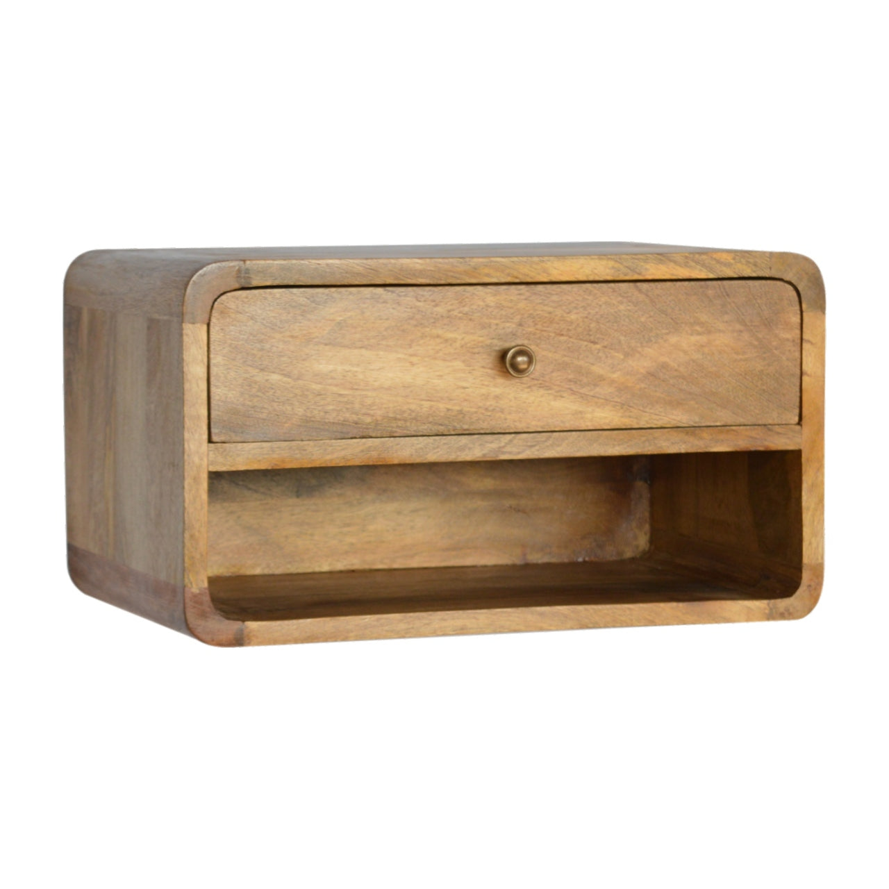Floating Open Slot 1-Drawer Bedside Unit - Wood Velvet