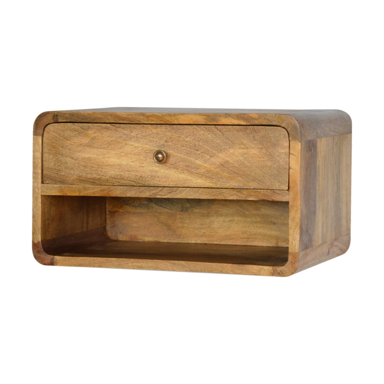 Floating Open Slot 1-Drawer Bedside Unit - Wood Velvet