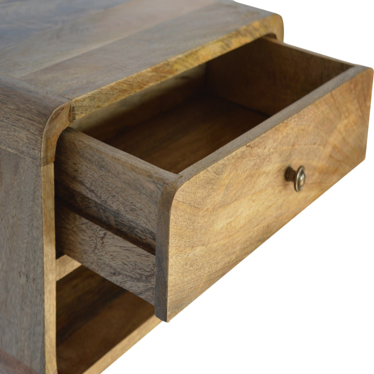 Floating Open Slot 1-Drawer Bedside Unit - Wood Velvet