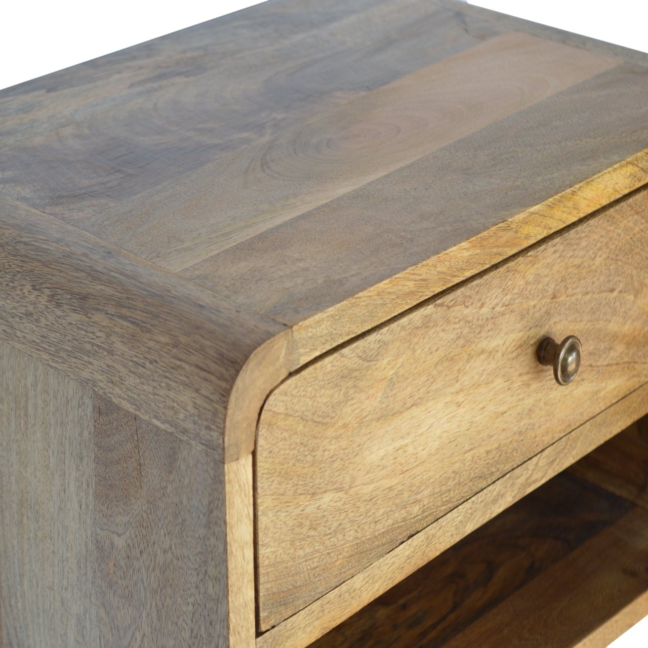 Floating Open Slot 1-Drawer Bedside Unit - Wood Velvet