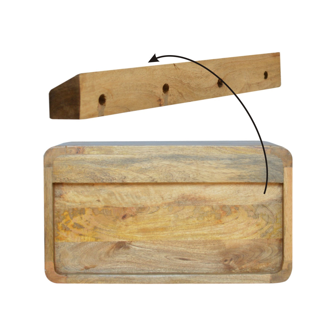 Floating Open Slot 1-Drawer Bedside Unit - Wood Velvet