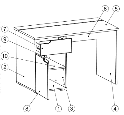 Santino White Computer Desk S14 - Wood Velvet