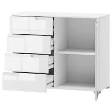 Santino White High Gloss Narrow Sideboard S5 - Wood Velvet