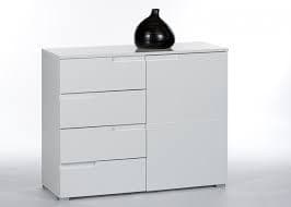 Santino White High Gloss Narrow Sideboard S5 - Wood Velvet