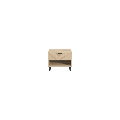 Stockholm Chevron Bedside Cabinet - Wood Velvet