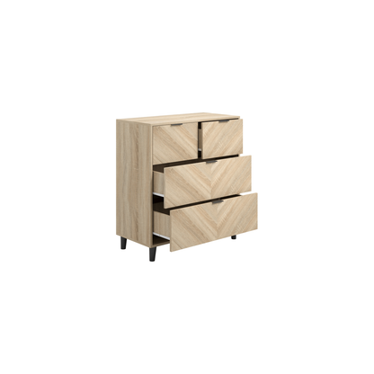 Stockholm Chevron 4 Drawer Chest - Wood Velvet