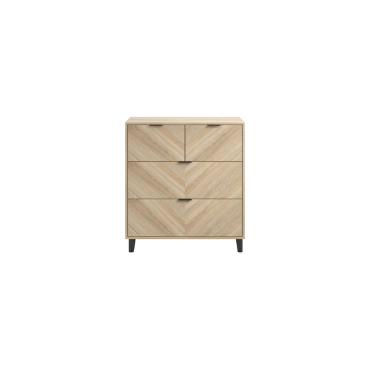 Stockholm Chevron 4 Drawer Chest - Wood Velvet