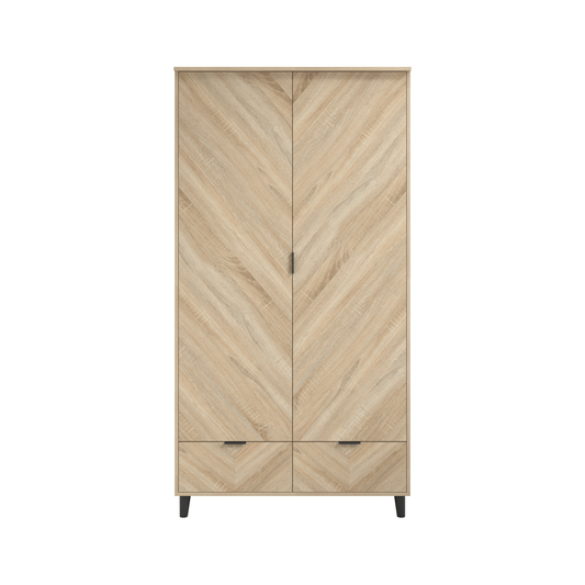 Stockholm Chevron Double Wardrobe - Wood Velvet