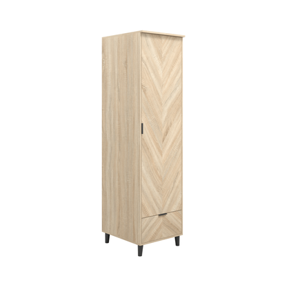 Stockholm Chevron 1 Door Wardrobe - Wood Velvet