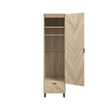 Stockholm Chevron 1 Door Wardrobe - Wood Velvet