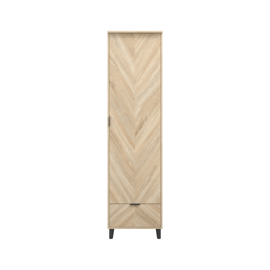 Stockholm Chevron 1 Door Wardrobe - Wood Velvet