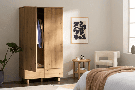 Texas Artisan Oak Effect 2 Door 2 Drawer Double Wardrobe P8AEER72 - Wood Velvet