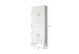 Valdo Tall Bathroom Cupboard White Gloss - Wood Velvet