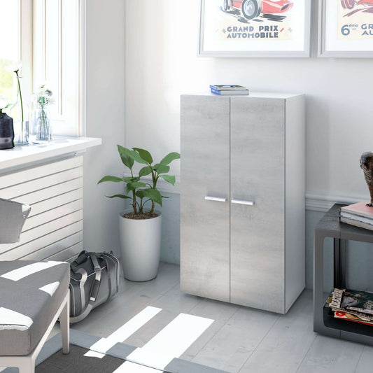 Zuldy Grey and White Shoe Cupboard - Wood Velvet