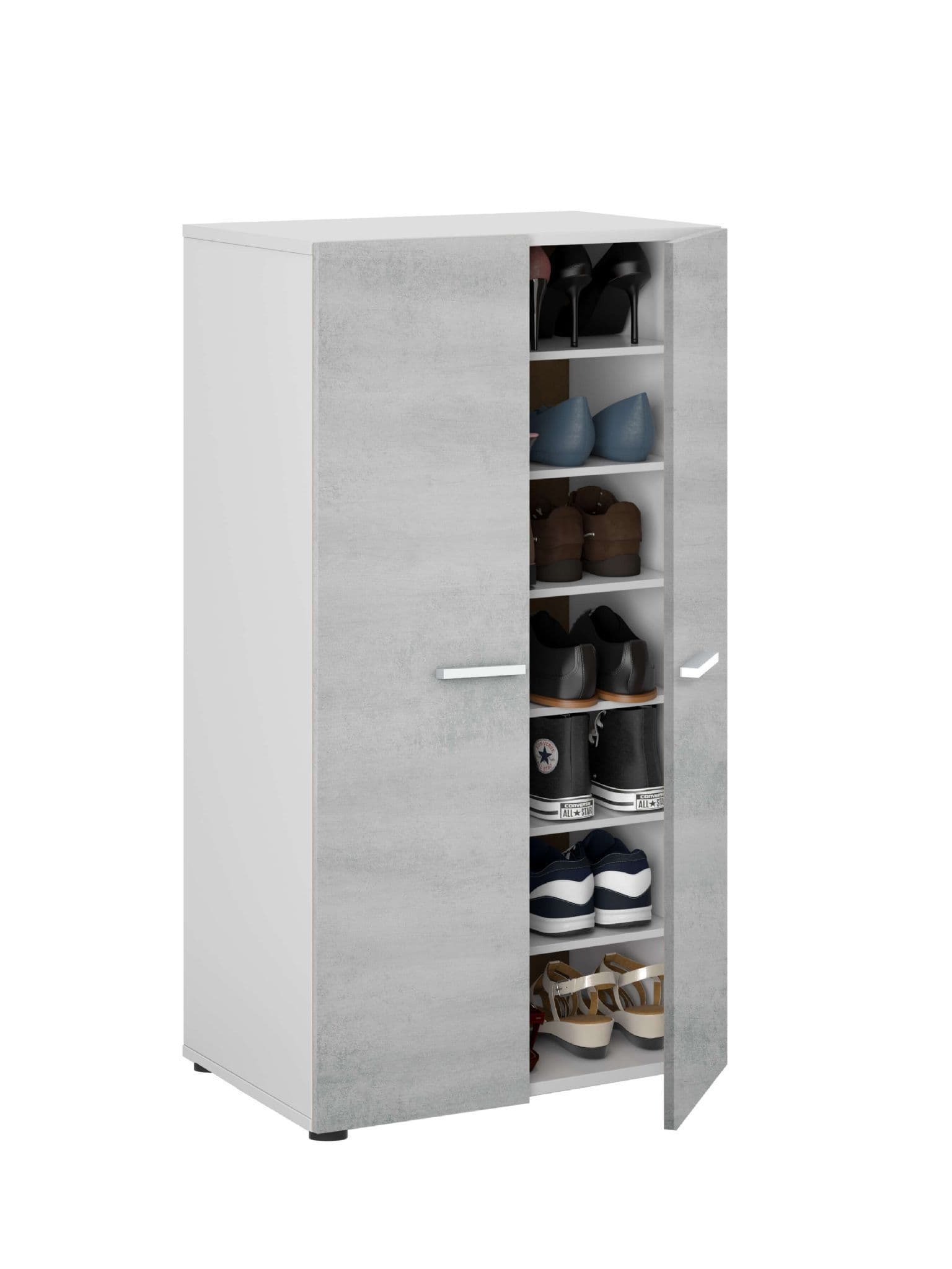 Zuldy Grey and White Shoe Cupboard - Wood Velvet