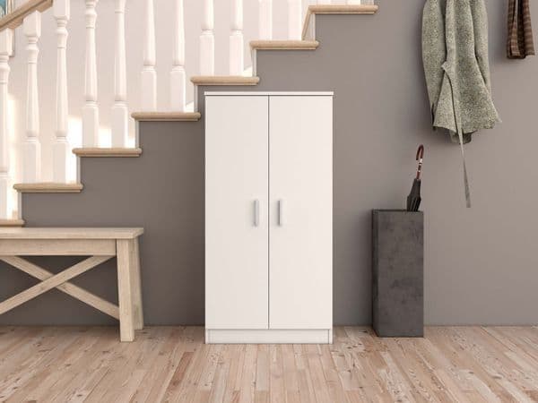 Zuldy White Shoe Cupboard - Wood Velvet