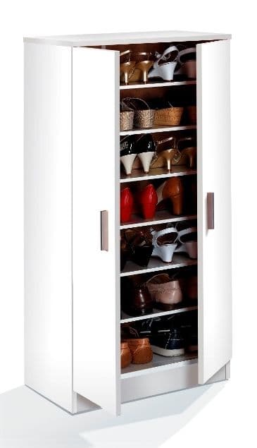 Zuldy White Shoe Cupboard - Wood Velvet