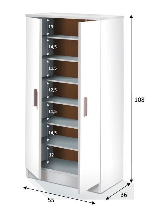 Zuldy White Shoe Cupboard - Wood Velvet